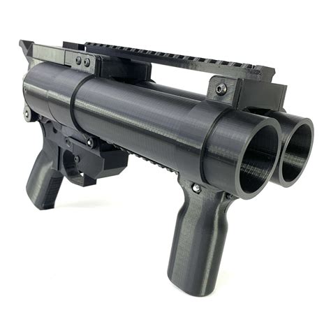 Stl File Tactical Double Barrel Airsoft Grenade Launcher For 40 Mm