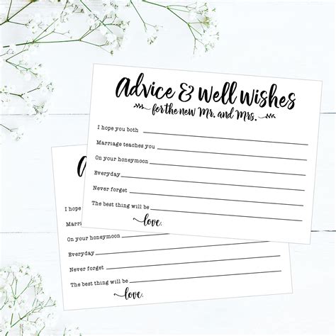 Printable Bridal Shower Advice Cards X Funny Wedding Advice Etsy