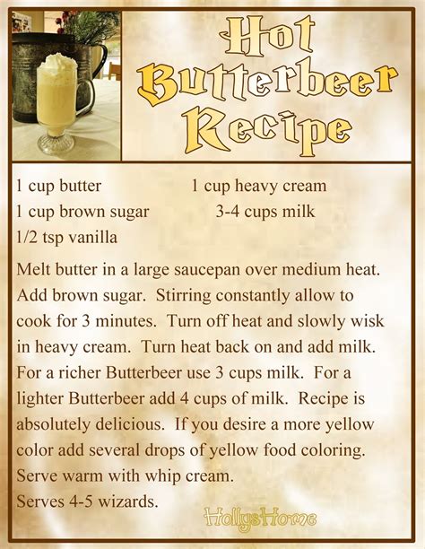 Butterbeer label designed by bethany sellers. HollysHome Family Life: Hot Butterbeer Recipe and free Hot ...