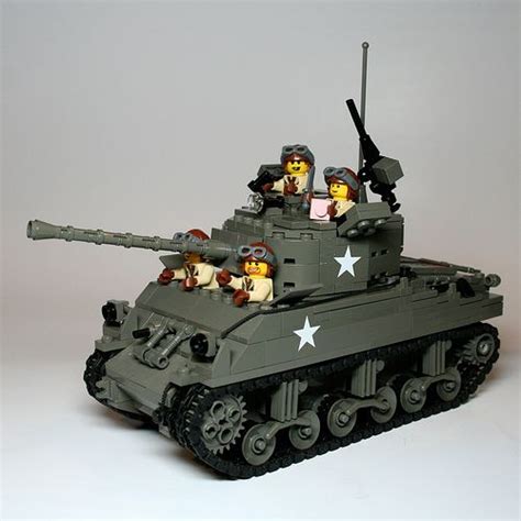 Us Sherman Tank With Crew Lego Military Tank Hobbies