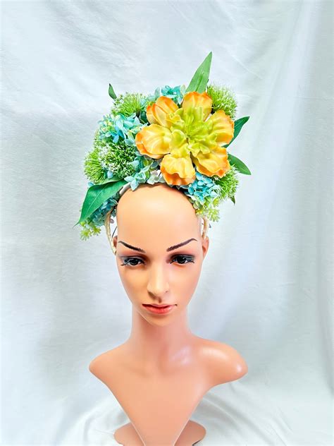 Tropical Summer Party Headpiece Hawaiian Flower Crown Succulent