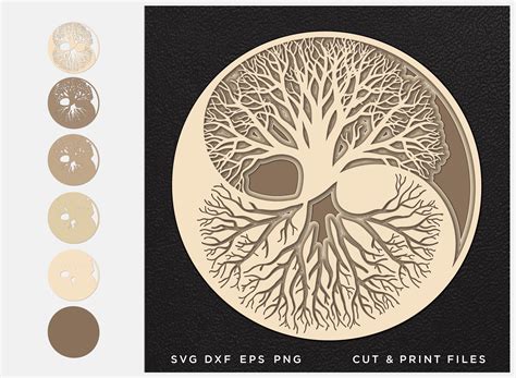 Yin And Yang In 3d Tree Of Life Graphic By 2dooart · Creative Fabrica