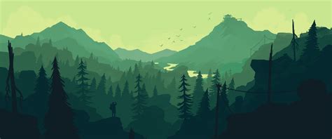 Download 1200x1920 Firewatch Landscape Forest Minimalistic