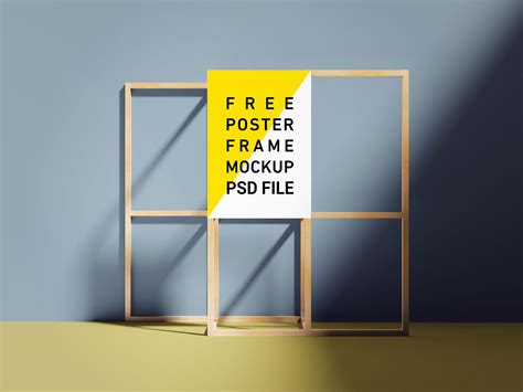 Free Wooden Frame Poster Mockup PSD Set Good Mockups