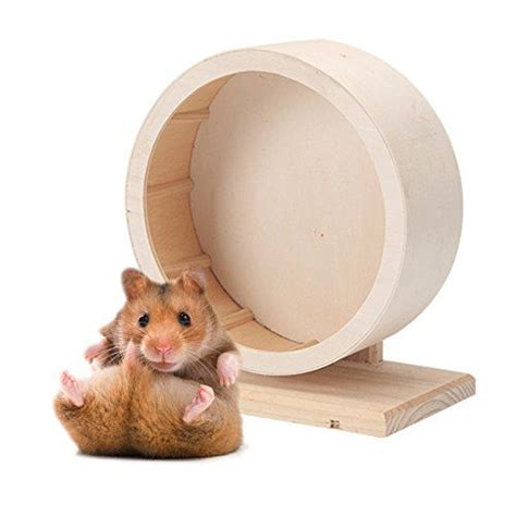 Petacc Pet Wooden Exercise Wheel Mute Hamster Running Wheel Ecofriendly