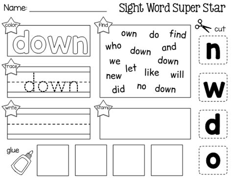 Sight Word Activities Kindergarten Free