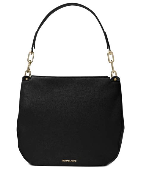 Michael Michael Kors Fulton Large Hobo Leather Bag In Blackgold Black