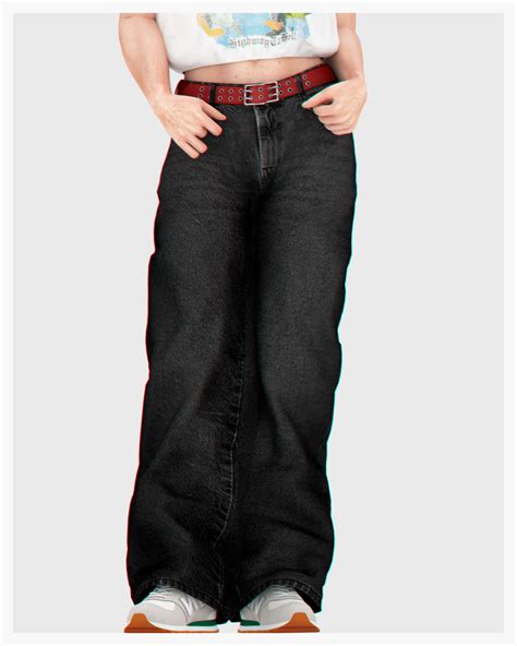 Download Low Waist Loose Baggy Denim Pants For Males The Sims 4