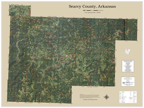 Searcy County Arkansas 2023 Aerial Wall Map Mapping Solutions