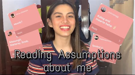 Reading Your Assumptions About Me More Like First Impressions Haha