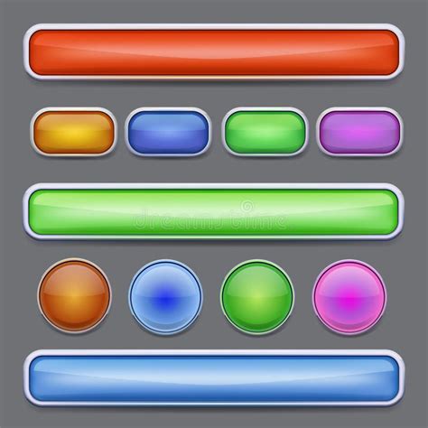 Set Of Vector Buttons Colored Buttons Isolated Stock Vector