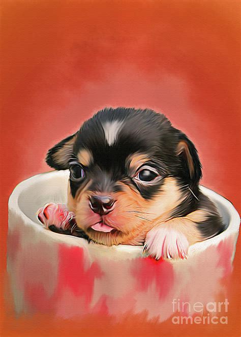 Cute Puppy Digital Art By Ravi Yulianto