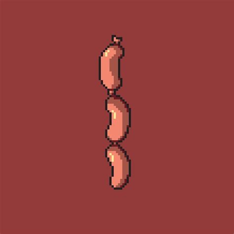 Premium Vector Three Sausage In Pixel Art Style