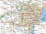 Map of Detroit Michigan - TravelsMaps.Com