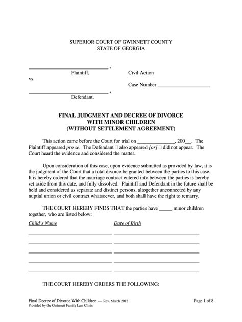 Ga Decree Divorce Online 2012 2024 Form Fill Out And Sign Printable