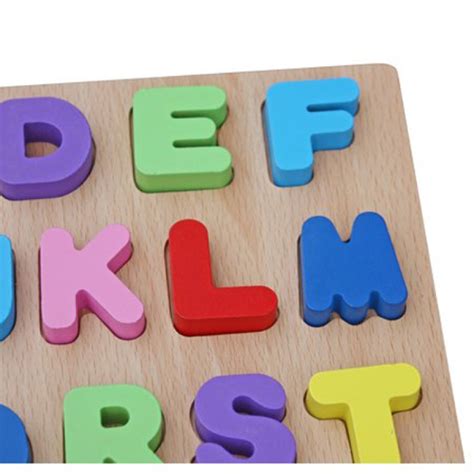 تيم بازل الحروف الأبجدية الخشبية 26 قطعة من الحروف الأبجدية Abc لعبة أحجية الصور المقطوعة