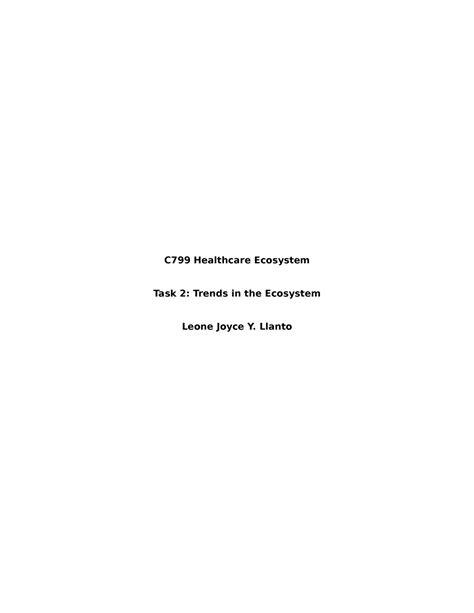 C799 Healthcare Ecosystem Task2 Llanto A1 Evolution Of Medicine The