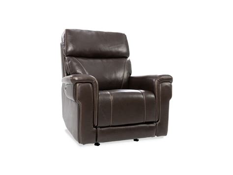 Arula Chocolate Leather Rocker Recliner Bob Mills Furniture