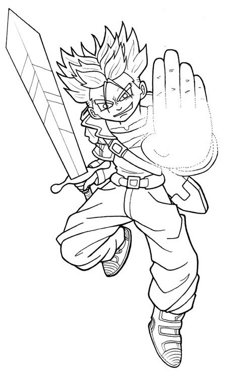 Little goku in dragon ball z coloring page. Dragon Ball Z Trunks Drawing at GetDrawings | Free download