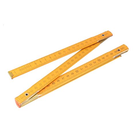 100cm Folding Ruler Metric Measuring Tool Wooden For Woodworking Yellow
