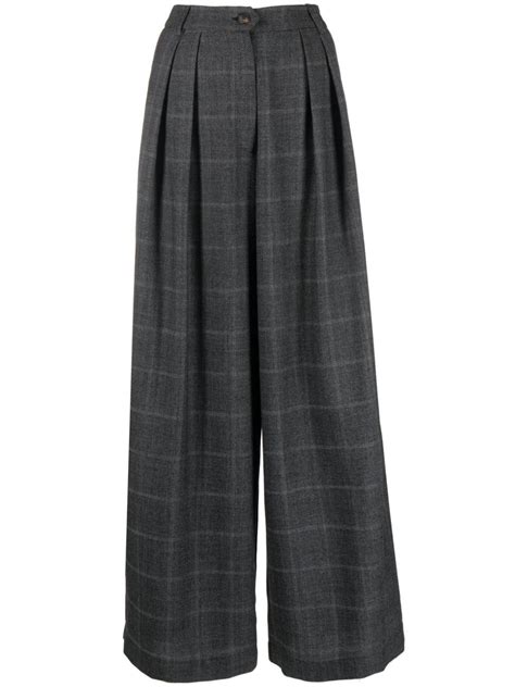 Société Anonyme Andy Checked Pleated Wide Leg Trousers Farfetch In 2023 Wide Leg Trousers