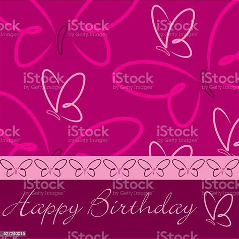 Happy Birthday Butterfly Card Stock Illustration Download Image Now