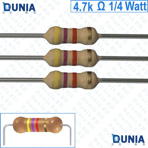 47k Ohm 14 Watt Quarter Watt Resistor ±5 47kΩ 47 Kohms 4700 Ohms