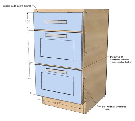 With our overhead cabinets set to. 18" Kitchen Cabinet Drawer Base | Ana White