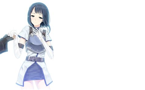 Papel De Parede Anime Meninas Anime Sword Art Online Fundo Branco Cabelo Escuro Olhos