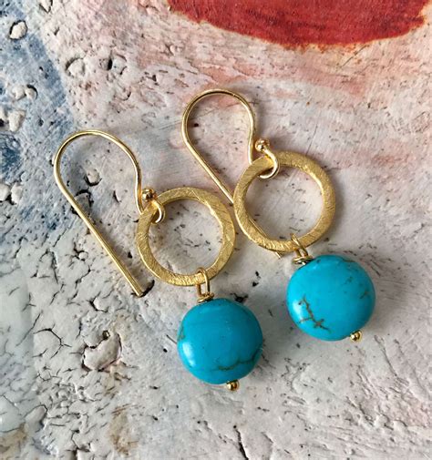 Lydia Earrings Turquoise Gold