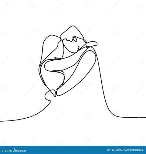 Couple In Love With Continuous One Line Drawing Vector Illustration Stock Vector Illustration