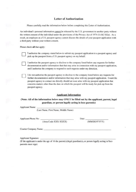 Letter Of Authorization Printable Pdf Download