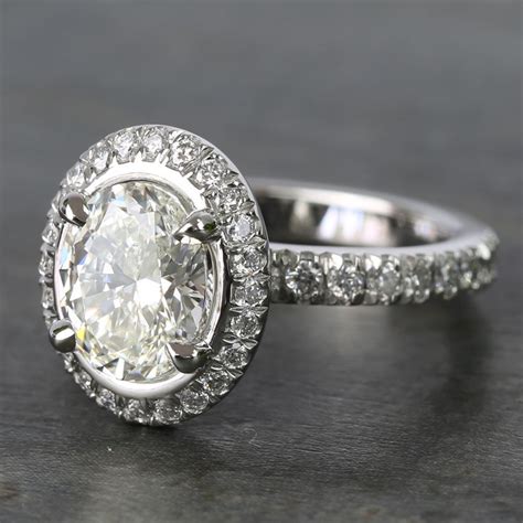2 Carat Custom Oval Halo Diamond Engagement Ring