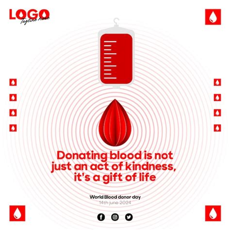 Plantillas sencillas para el día del donante de sangre Vector Premium