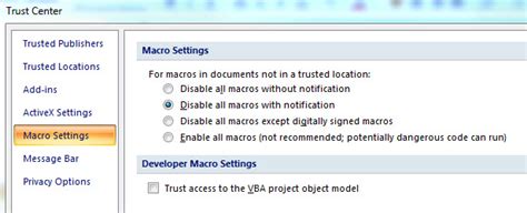 How To Configure Macro Settings In Ms Word 2007 Technical