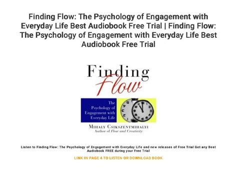Finding Flow The Psychology Of Engagement With Everyday Life Best