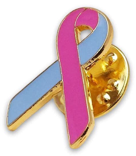 Pink And Blue Awareness Support Ribbon Lapel Pin