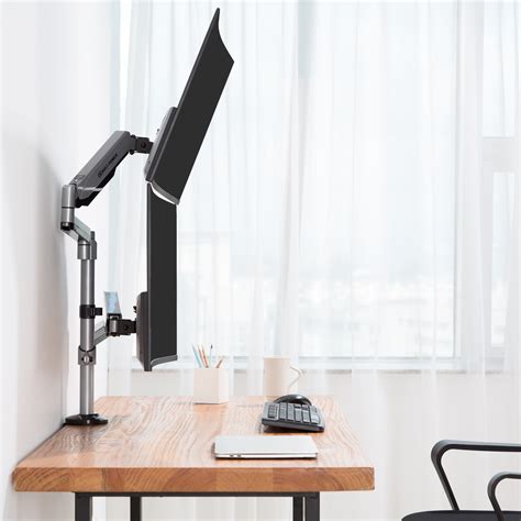 Avlt Dual 17 32 Stacked Monitor Arm Desk Mount Fits Two Flatcurved