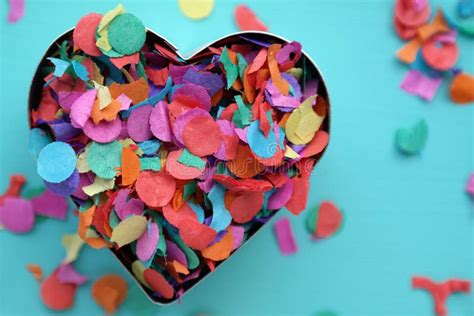 Valentines Day Heart With Confetti Stock Photo Image Of Background