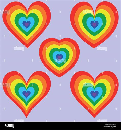Rainbow Heart Set Stock Vector Image And Art Alamy