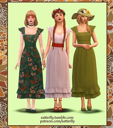 Dress Lola Satterlly Sims 4 Mods Clothes Cottagecore Clothes