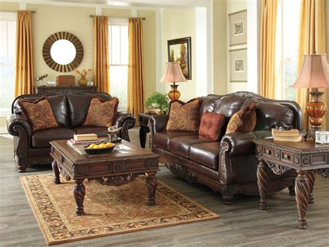 Brentwood Euro Traditional Genuine Leather Sofa Couch Loveseat Set