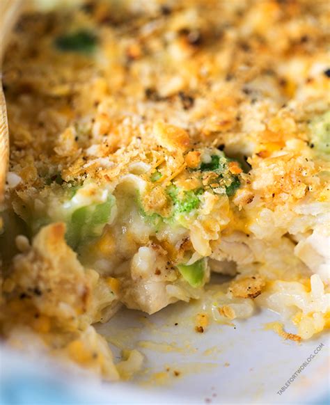 Let cool for 5 minutes before serving. Broccoli, Rice, and Chicken Casserole - Make-Ahead Baked ...