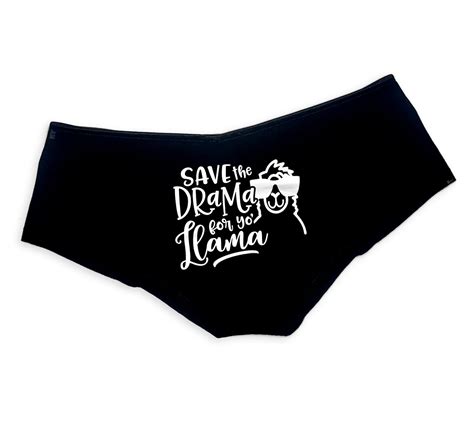 Save The Drama For Yo Llama Panties Funny Sexy Booty Shorts Etsy