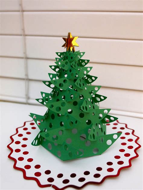 diy pop up christmas tree card template svg and pdf files for instant download