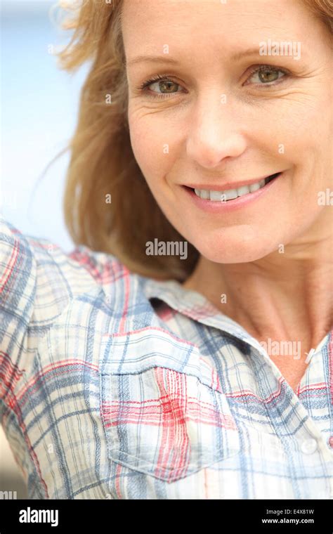 Portrait Of Middle Aged Woman Stock Photo Alamy