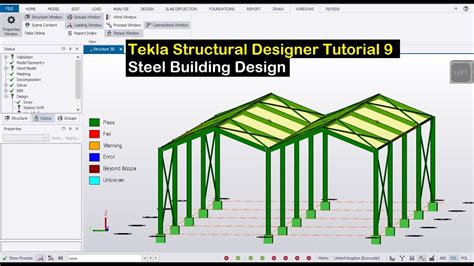 Tekla Structural Designer Tutorial 9 Steel Building Design Youtube