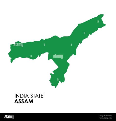 Assam Map Of Indian State Assam Map Vector Illustration Assam Vector