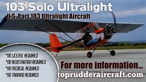 103 Solo Part 103 Ultralight Aircraft Youtube