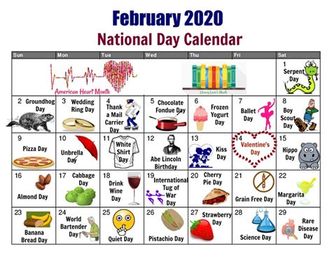 February National Day Calendar Free Printable Calendars